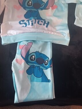 Disney Light Blue & Pink Stitch Kids Pajama Set